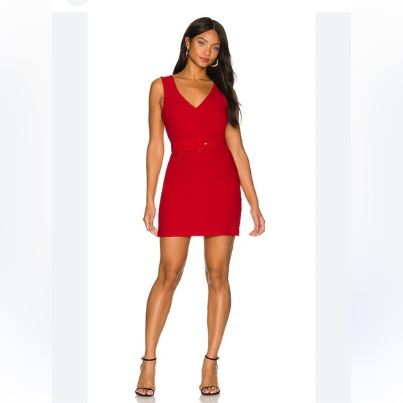 🍓NWT AMANDA UPRICHARD Gail Belted Mini Dress - Picture 1 of 11